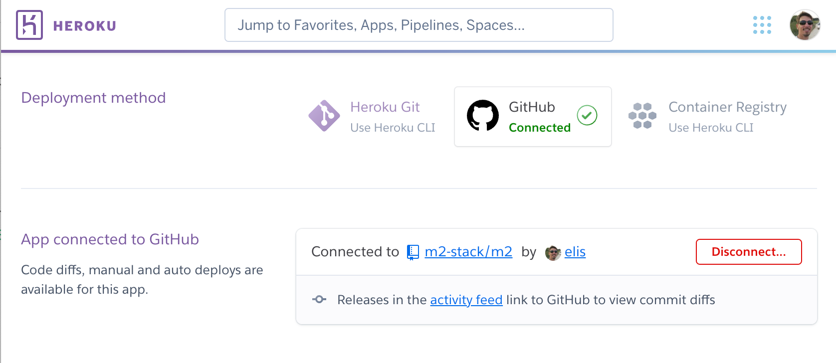 Heroku Github Connected