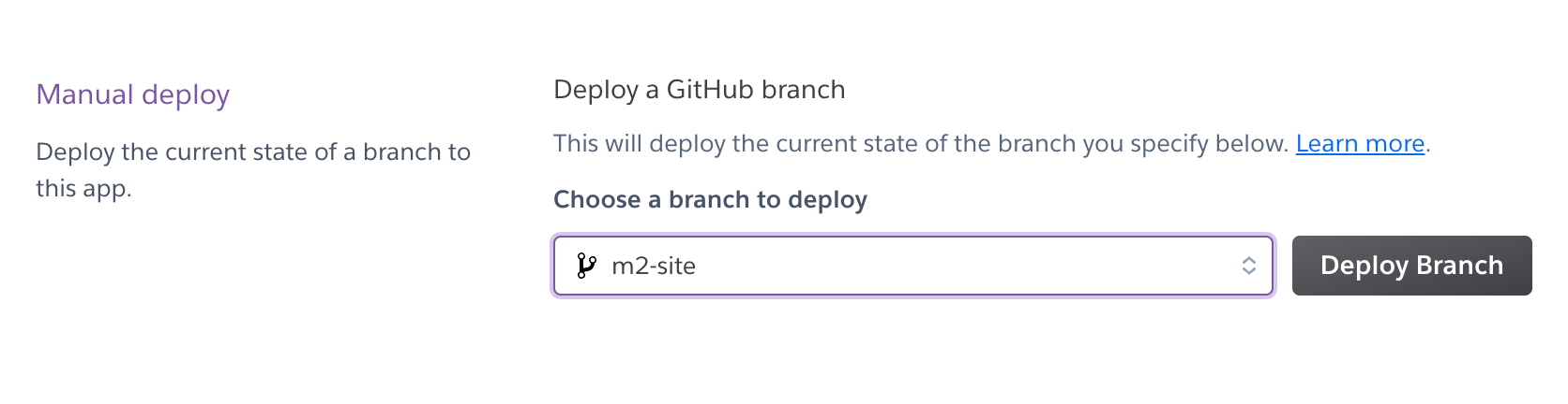 Heroku Deploy Branch