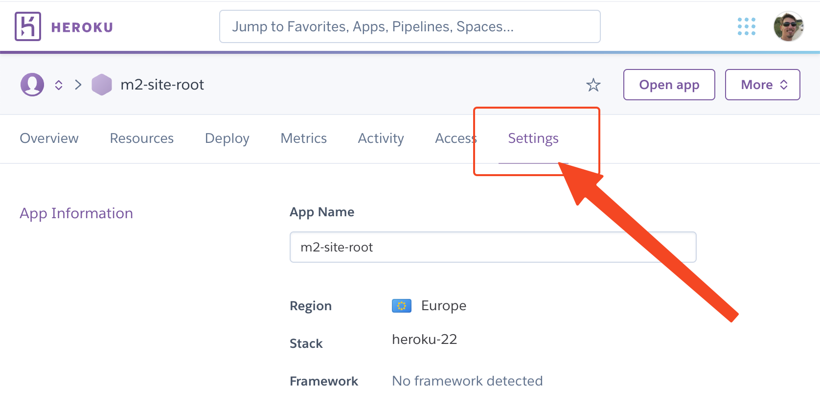 Heroku Settings